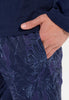 General view of a men model wearing HO navy print cotton Long Sleepwear