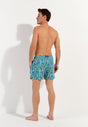 General view of a men model wearing HO blue print  Beach Boxer