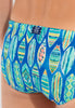 General view of a men model wearing HO blue print  Swim Mini Briefs