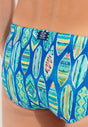 General view of a men model wearing HO blue print  Swim Mini Briefs