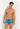 Front view of a men model wearing HO blue print  Swim Shorts