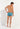 General view of a men model wearing HO blue print  Swim Shorts