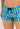 Close-up view of a men model wearing HO blue print  Swim Shorts