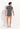General view of a men model wearing HO dark grey print  Tee-Shirt V Neck