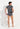 General view of a men model wearing HO dark grey print  Tee-Shirt V Neck