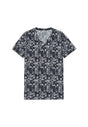 Front cutout view of HO dark grey print  Tee-Shirt V Neck