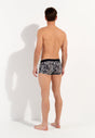 General view of a men model wearing HO dark grey print  Trunk