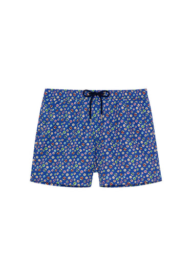 Front cutout view of HO navy print  Beach Boxer