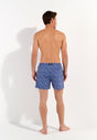 General view of a men model wearing HO navy print  Beach Boxer