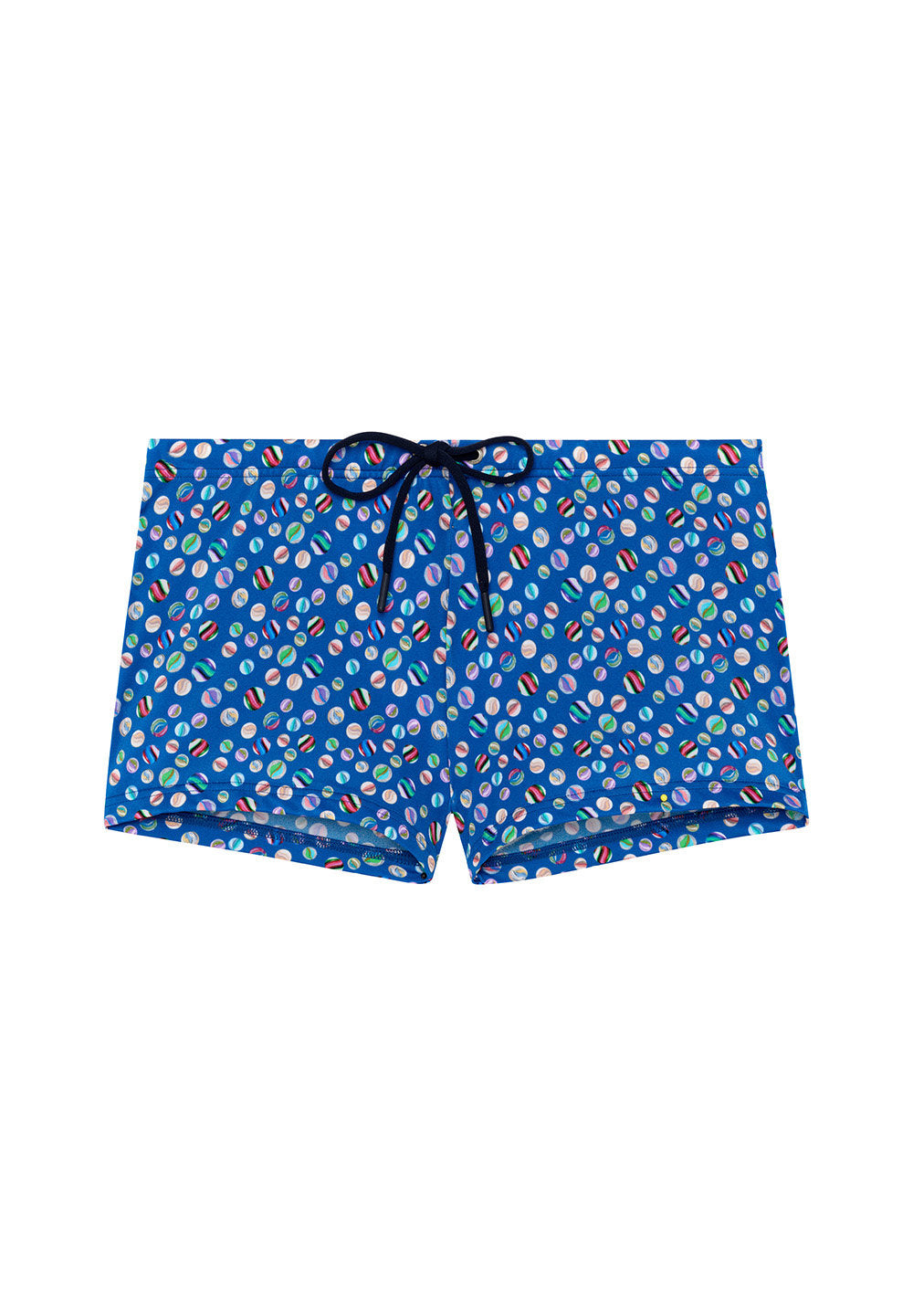 Front cutout view of HO navy print  Swim Shorts