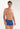 Front view of a men model wearing HO navy print  Swim Shorts