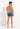 General view of a men model wearing HO navy print  Swim Shorts