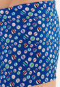 General view of a men model wearing HO navy print  Swim Shorts