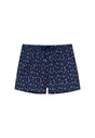 Front cutout view of HO navy print  Beach Boxer