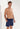 Front view of a men model wearing HO navy print  Beach Boxer