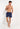 Full-body view of a men model wearing HO navy print  Beach Boxer