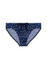 Front cutout view of HO navy print  Swim Mini Briefs