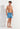 Full-body view of a men model wearing HO blue print  Beach Boxer