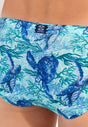 General view of a men model wearing HO blue print  Swim Mini Briefs