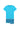 Front cutout view of HO turquoise print cotton Short Sleepwear