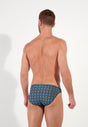 Back view of a men model wearing HO dark grey print  Comfort Micro Briefs
