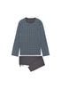 Front cutout view of HO dark grey print cotton Long Sleepwear
