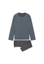Front cutout view of HO dark grey print cotton Long Sleepwear
