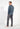 General view of a men model wearing HO dark grey print cotton Long Sleepwear