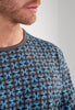 Close-up view of a men model wearing HO dark grey print cotton Long Sleepwear