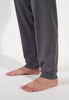 General view of a men model wearing HO dark grey print cotton Long Sleepwear