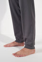 General view of a men model wearing HO dark grey print cotton Long Sleepwear