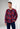 Front view of a men model wearing HO bordeaux print cotton Long Sleepwear