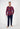 Full-body view of a men model wearing HO bordeaux print cotton Long Sleepwear