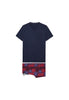 Front cutout view of HO bordeaux print cotton Short Sleepwear