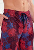 General view of a men model wearing HO bordeaux print cotton Short Sleepwear