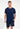 Front view of a men model wearing HO navy print cotton Short Sleepwear