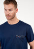 Close-up view of a men model wearing HO navy print cotton Short Sleepwear