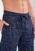 General view of a men model wearing HO navy print cotton Short Sleepwear