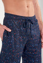 General view of a men model wearing HO navy print cotton Short Sleepwear