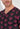 Close-up view of a men model wearing HO bordeaux print  Tee-Shirt V Neck