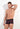 Front view of a men model wearing HO bordeaux print  Trunk