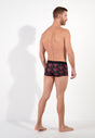 General view of a men model wearing HO bordeaux print  Trunk