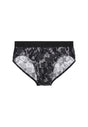 Front cutout view of HO black print modal/viscose/tencel Mini Briefs