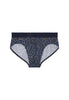 Front cutout view of HO navy print modal/viscose/tencel Mini Briefs