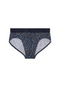Front cutout view of HO navy print modal/viscose/tencel Mini Briefs