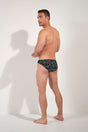 General view of a men model wearing HO black print  Comfort Micro Briefs
