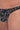 Close-up view of a men model wearing HO black print  G-String