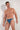 Front view of a men model wearing HO navy blue print  G-String