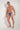 Full-body view of a men model wearing HO navy blue print  G-String