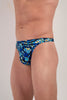 General view of a men model wearing HO navy blue print  G-String